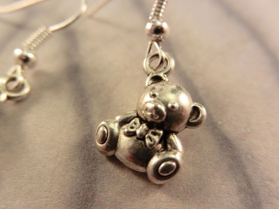 Preview: Teddy Ohrringe Vintage Optik Bär Kuscheltier